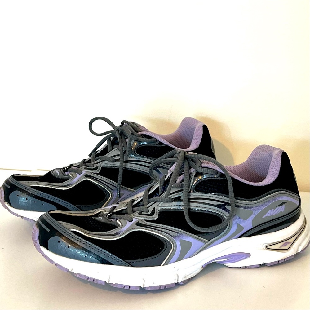 Avia Women's AVI-ENDEAVOR Running Shoes Black  Iron Grey and Lavender Size 9